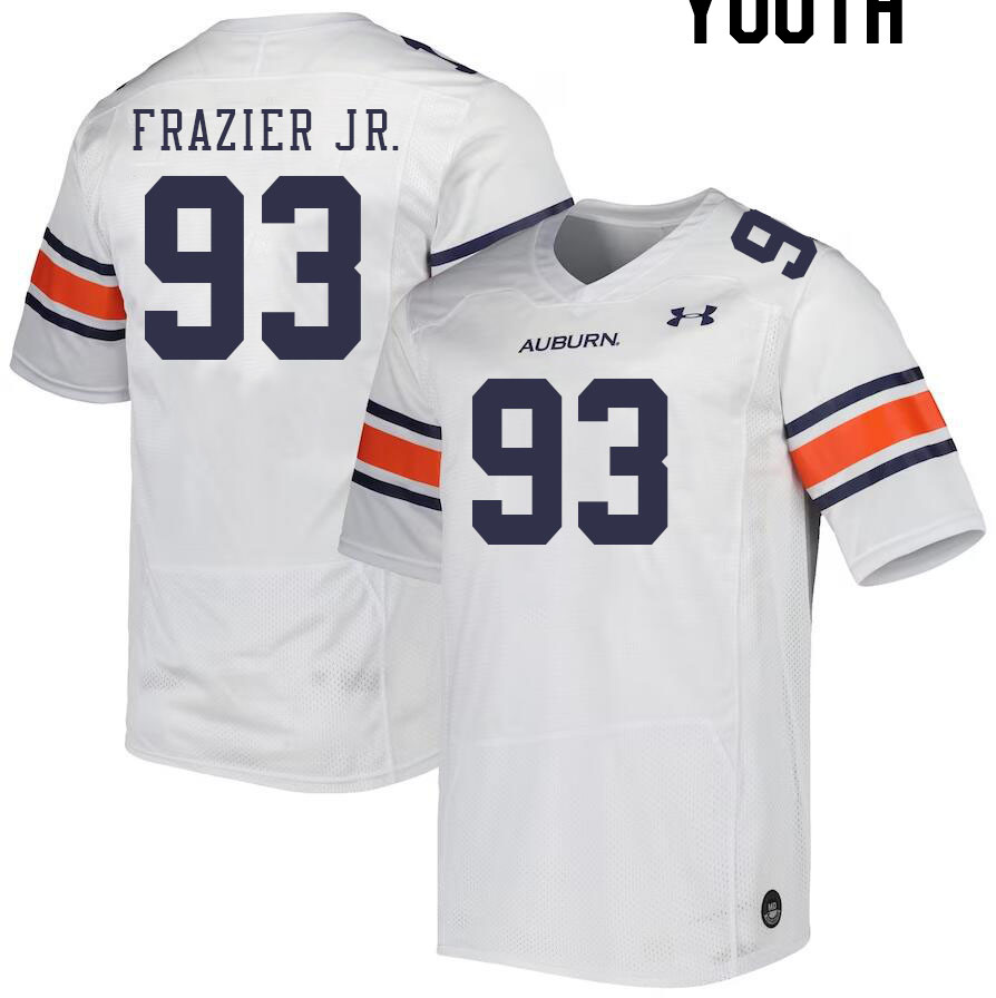 Youth #93 Joe Frazier Jr. Auburn Tigers College Football Jerseys Stitched-White